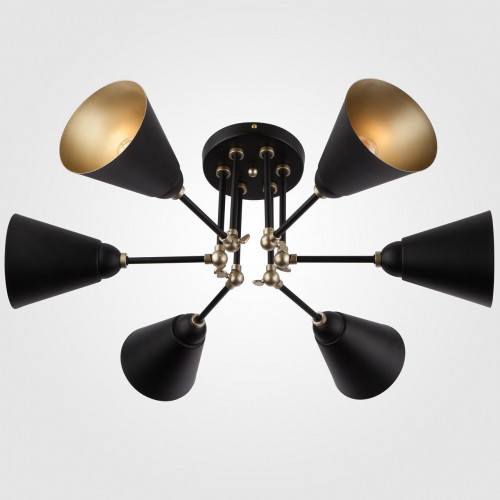 потолочная люстра eurosvet nigella 70052/6 черный/золото в Нижневартовске