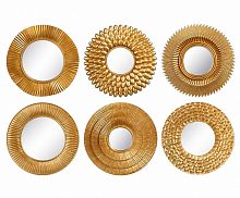 комплект круглых зеркал с декором в золотых рамах six, 6 штук в Нижневартовске