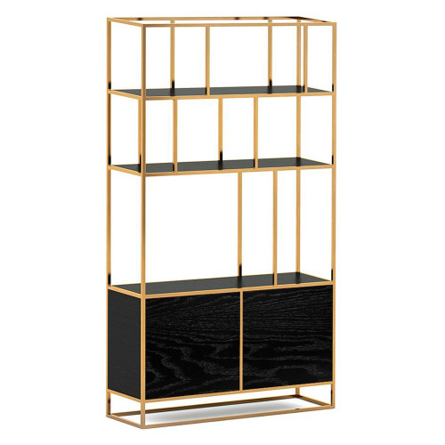 стеллаж makella new gold черный дуб в Нижневартовске