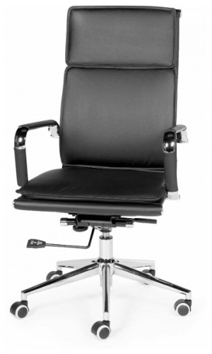 кресло руководителя харман (black) хром / черная экокожа в Нижневартовске