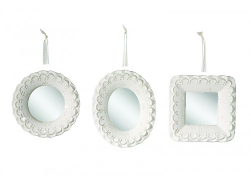 комплект зеркал белых с лентами tenerezza, 3 штуки в Нижневартовске