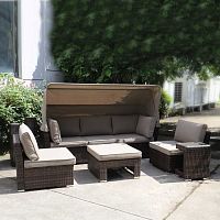 комплект мебели из искуственного ротанга asir-b коричневый на 5 персон в Нижневартовске