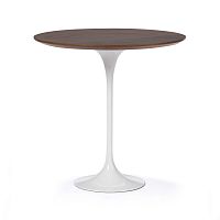 стол кофейный tulip с деревянной столешницей высота 52 коричневый, блый в Нижневартовске