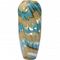 ваза стеклянная (бело-синяя) h36d14 в Нижневартовске