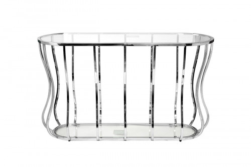 консоль серебряная с прозрачным стеклом 127x45x76 см в Нижневартовске