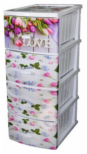 комод росспласт декор весна 4 секции рп-451 в Нижневартовске