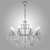 подвесная люстра eurosvet симфония 10059/8 хром/прозрачный хрусталь strotskis в Нижневартовске