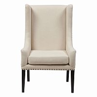 кресло мягкое с ушами белое nailhead fabric armchair в Нижневартовске