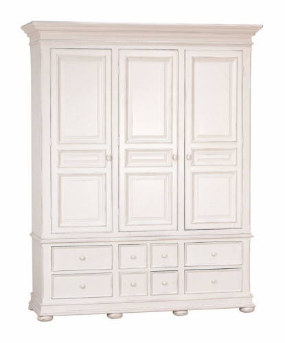 шкаф платяной трехдверный нордик с состариванием белый в Нижневартовске