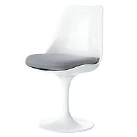 стул tulip белый с серой подушкой в Нижневартовске