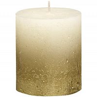 свеча большая кремовая с золотом rustic, 80х68 мм в Нижневартовске