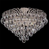 потолочная люстра eurosvet 3299/9 белый с золотом/прозрачный хрусталь strotskis в Нижневартовске