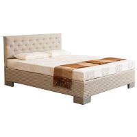 кровать двуспальная с каретной стяжкой 180х200 бежевая london в Нижневартовске