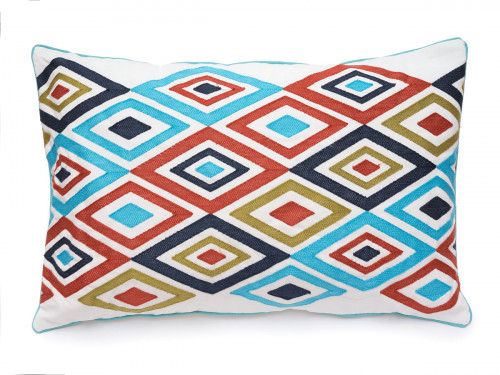 синяя декоративная подушка прямоугольная eclectic style ромбы в Нижневартовске