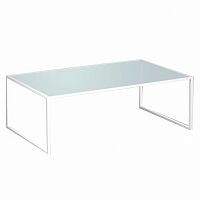 стол журнальный london lite white матовое стекло белый, матовое стекло в Нижневартовске