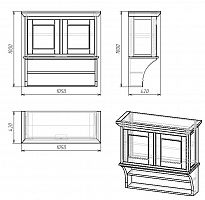 шкафчик навесной с двумя полками провинция с состариванием в Нижневартовске