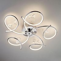 потолочная светодиодная люстра eurosvet agata 90089/5 хром в Нижневартовске