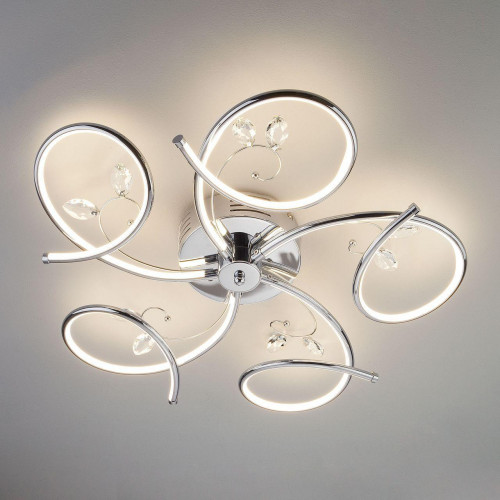 потолочная светодиодная люстра eurosvet agata 90089/5 хром в Нижневартовске