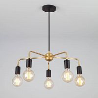 подвесная люстра eurosvet mikko 70053/5 черная/золото в Нижневартовске