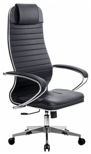 кресло для руководителя метта su-1-bk комплект 6 ch-2, обивка: искусственная кожа, цвет: экокожа перфорированная черная №721 в Нижневартовске