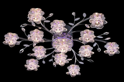 потолочная люстра eurosvet 4854/13 хром/синий+красный+фиолетовый в Нижневартовске