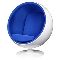 кресло eero ball chair синее с белым в Нижневартовске