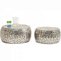 столик кофейный pebbles серебряный в Нижневартовске