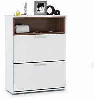 тумба под обувь лайт 08.136, цвет орех селект каминный/белый премиум в Нижневартовске