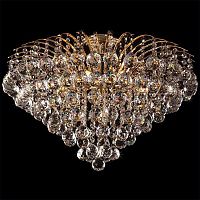 потолочная люстра eurosvet 3299/9 золото/прозрачный хрусталь strotskis в Нижневартовске