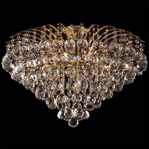 потолочная люстра eurosvet 3299/9 золото/прозрачный хрусталь strotskis в Нижневартовске