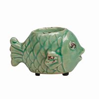 подсвечник керамический голубой рыбка, 10 см в Нижневартовске