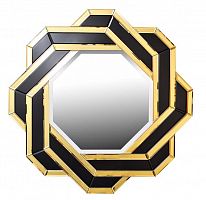зеркало круглое декоративное в черно-золотой раме kolos в Нижневартовске