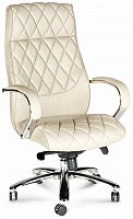 кресло руководителя бонд (ivory) сталь + хром / слоновая кость экокожа в Нижневартовске