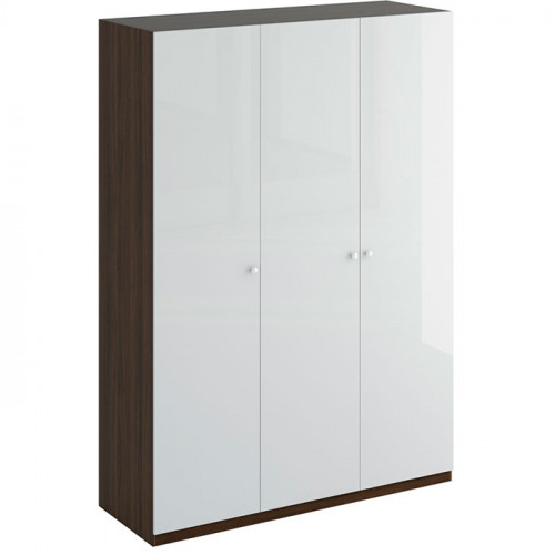 шкаф uno трехдверный дуб шато, белый глянец с коричневым в Нижневартовске