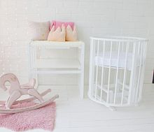 круглая кроватка-трансформер 7 в 1 белая (72х72 см) в Нижневартовске