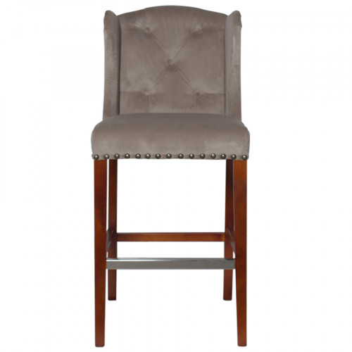 стул барный rais велюр бежево-серый в Нижневартовске