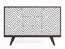 комод thimon темный дуб принт 018 белый, коричневый в Нижневартовске