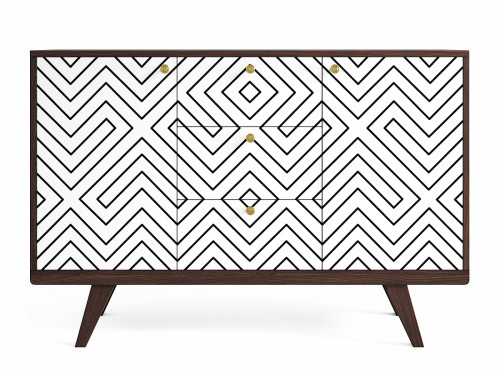 комод thimon темный дуб принт 018 белый, коричневый в Нижневартовске