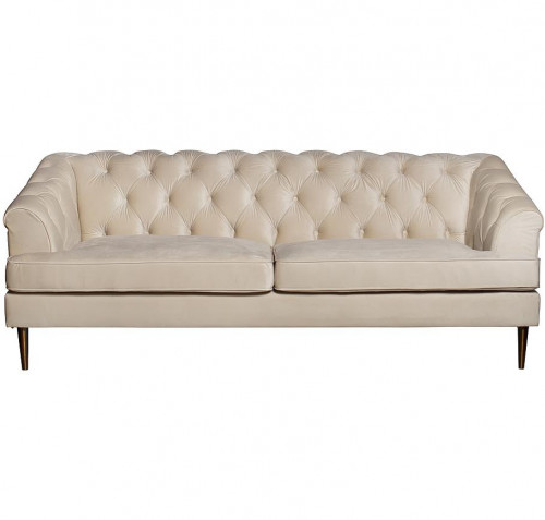 диван ivo трехместный велюр прямой бежевый в Нижневартовске