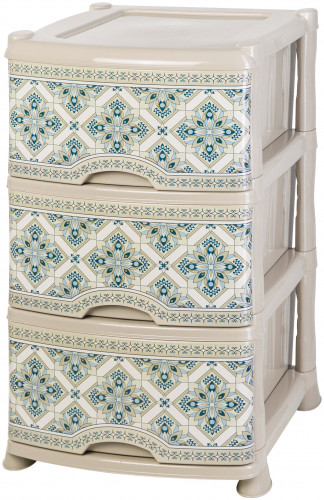 комод 3-х секционный декор 40х47х73 см violet мозаика в Нижневартовске