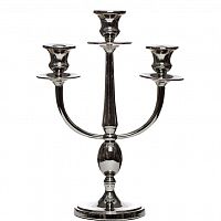 канделябр серебряный металлический на 3 свечи, 33 см в Нижневартовске