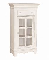 шкаф-витрина с ящичком нордик с состариванием белый в Нижневартовске