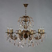подвесная люстра ambiente alicante 8888/10 pb leaf crystal бронза в Нижневартовске