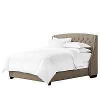 кровать двуспальная 160х200 коричнево-серая с каретной стяжкой hugo в Нижневартовске