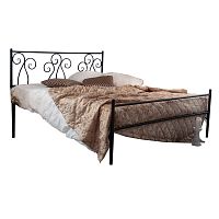 кованая двуспальная кровать 160х200 с одной спинкой черная лацио в Нижневартовске