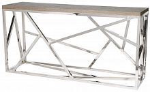 консоль geometric 180x50x90 хром, коричневая столешница в Нижневартовске