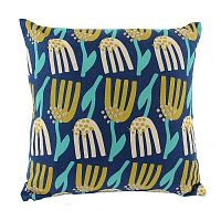 чехол для подушки темно-синего цвета с графичным принтом lazy flower в Нижневартовске