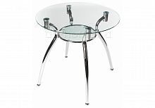 стол стеклянный kurt 90 прозрачный, хром в Нижневартовске