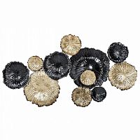 настенное панно цветы золотисто-черные 92x51x7 см в Нижневартовске