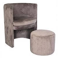 кресло с пуфом zorro серого цвета в Нижневартовске